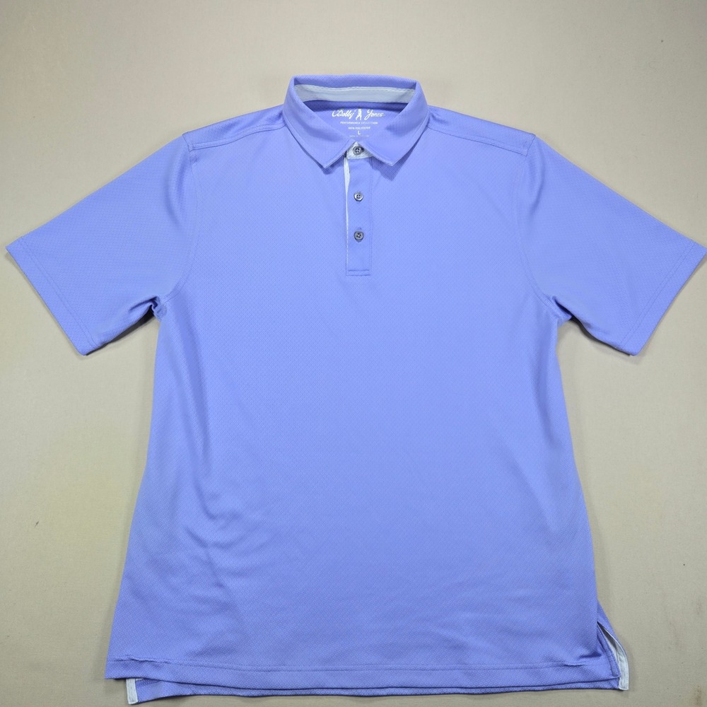 Bobby Jones Polo Shirt Performance Geometric‎ Diamond Blue Mens Large L